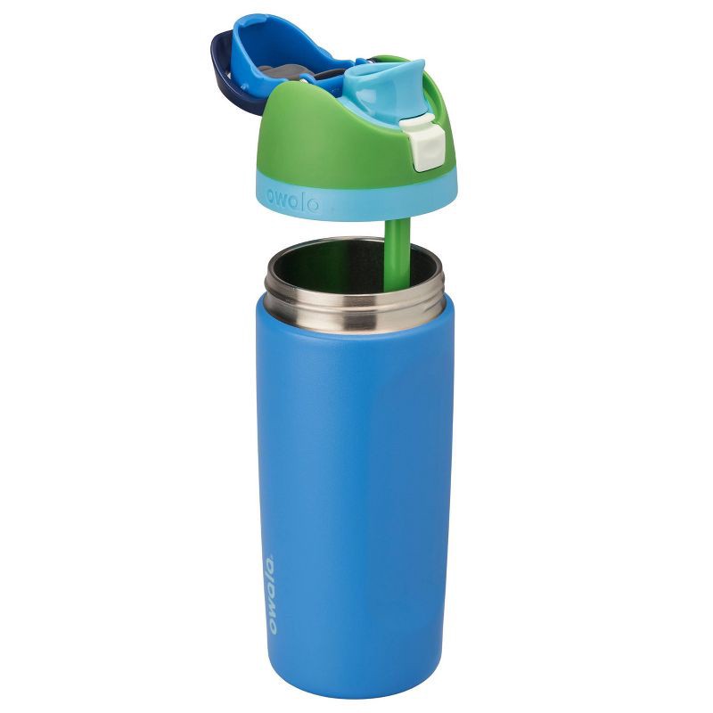 slide 2 of 5, Owala 16oz Kids' FreeSip Stainless Steel Water Bottle - Blue Machine, 16 oz