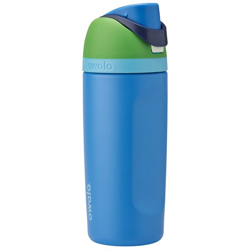 slide 1 of 5, Owala 16oz Kids' FreeSip Stainless Steel Water Bottle - Blue Machine, 16 oz