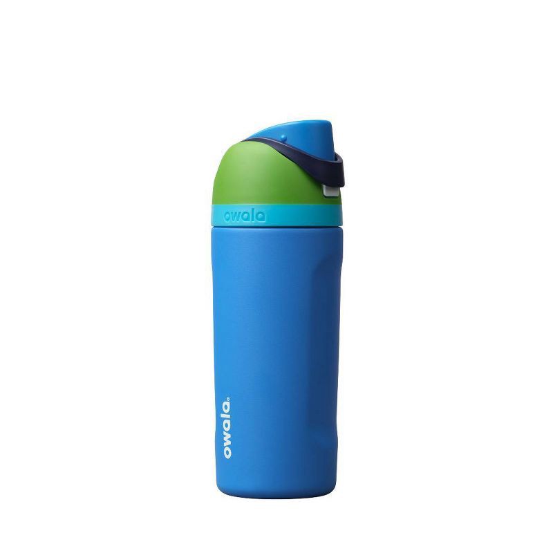 slide 1 of 5, Owala 16 fl oz Stainless Steel Kids' FreeSip Insulated Water Bottle - Green Machine, 16 fl oz