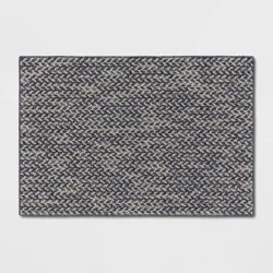 2'6"x3'8" Washable Weave Herringbone Accent Rug Indigo - Threshold™: Tufted, Skid-Resistant, Indoor Use