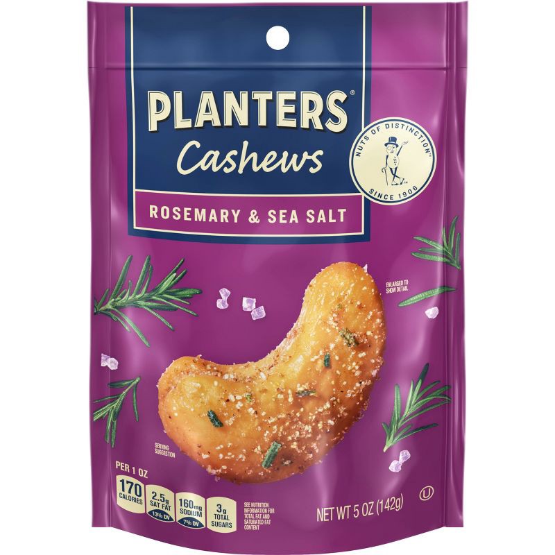 slide 1 of 9, Planters Rosemary & Sea Salt Cashew - 5oz, 5 oz