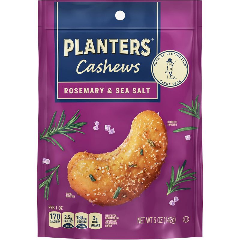 slide 4 of 9, Planters Rosemary & Sea Salt Cashew - 5oz, 5 oz