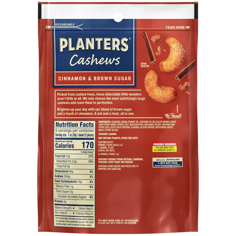 slide 2 of 9, Planters Cinnamon Brown Sugar Cashews - 5oz, 5 oz