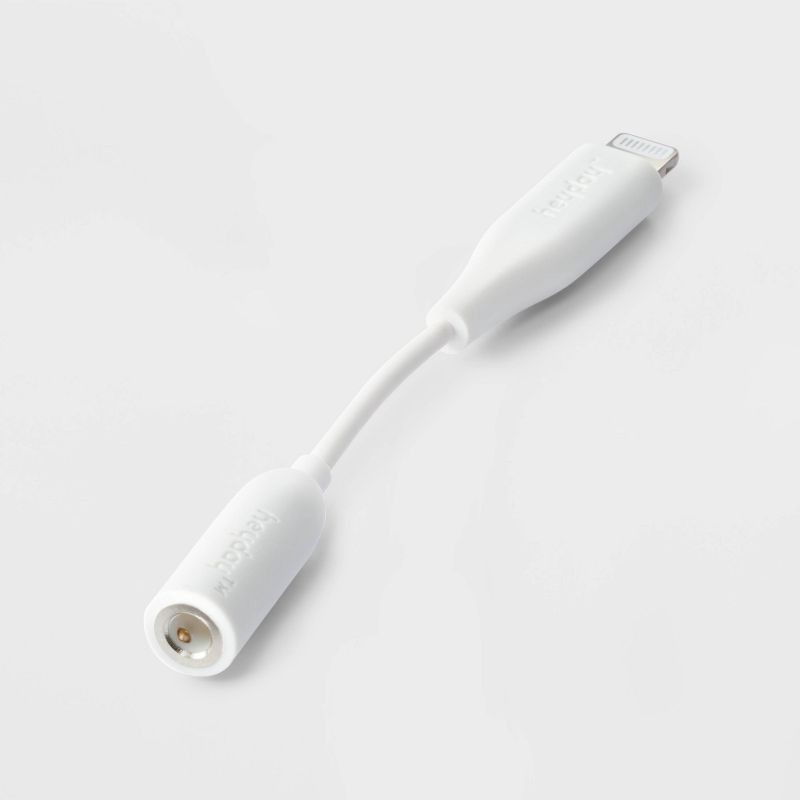 slide 3 of 3, 3" Lightning to Aux Audio Adapter - heyday™ White: 3.5mm Jack, iPhone Compatible, 1 ct