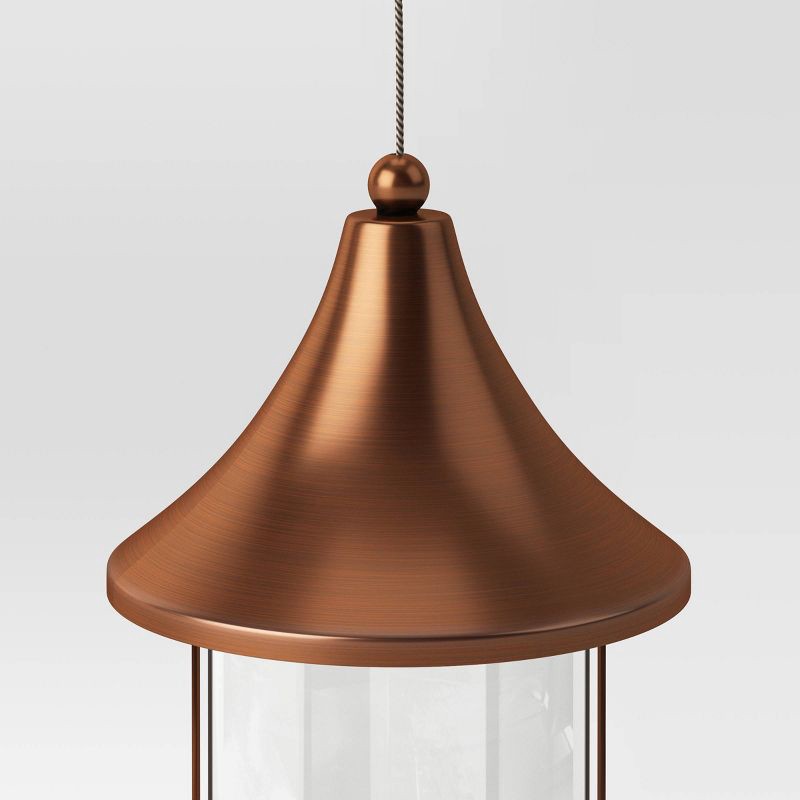 slide 3 of 4, Outdoor Bird Feeder 11" - Copper Finish - Threshold™: Rust-Resistant, No Assembly, Glass & Iron Material, 1 ct