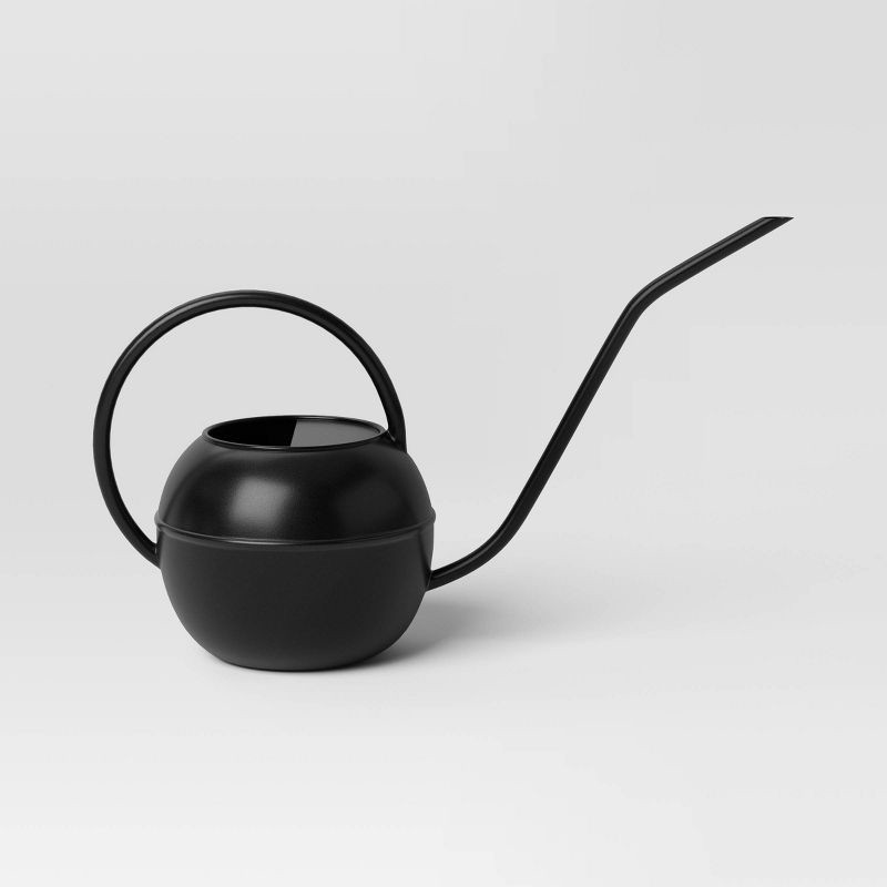 slide 3 of 3, 0.4gal Iron Outdoor Watering Can with Powder Coat Finish Black - Threshold™, 0.4 gal