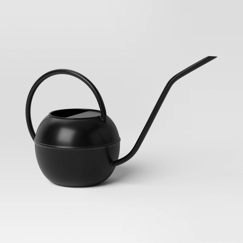 slide 1 of 3, 0.4gal Iron Outdoor Watering Can with Powder Coat Finish Black - Threshold™, 0.4 gal