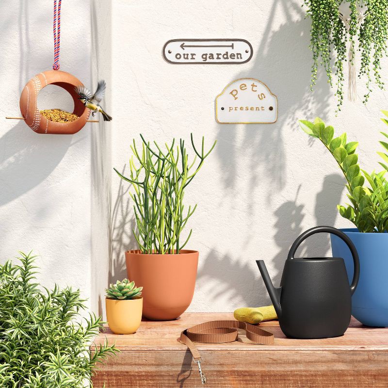 slide 2 of 3, 1gal Plastic Watering Can Black - Room Essentials™: Durable, Long Spout, for Indoor and Outdoor Use, 1 gal
