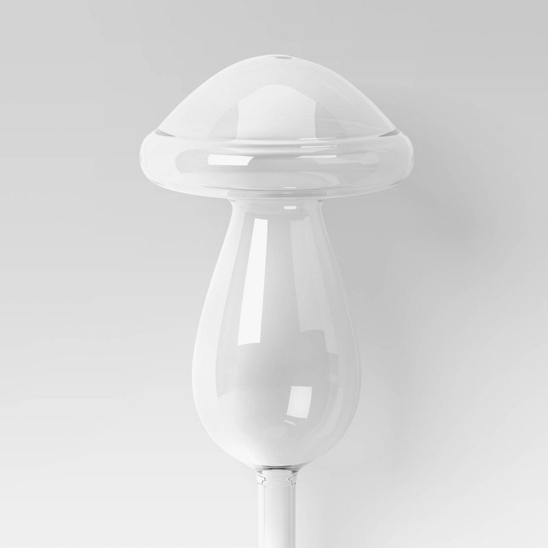 slide 3 of 4, Outdoor Mushroom Shaped Glass Watering Orb Clear - Threshold™, 1 ct