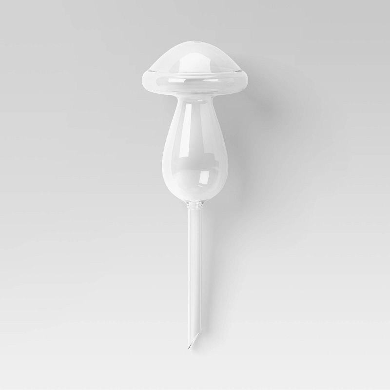 slide 1 of 4, Outdoor Mushroom Shaped Glass Watering Orb Clear - Threshold™, 1 ct