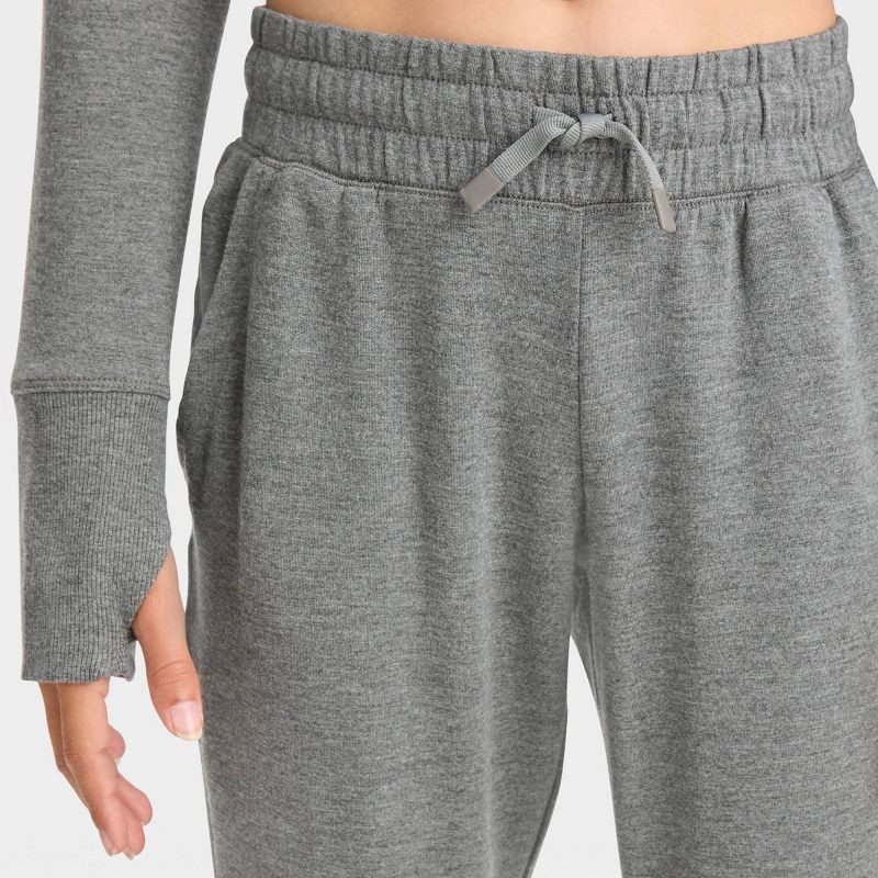 Girls' Fleece Joggers - All in Motion Heathered Gray XS 1 ct