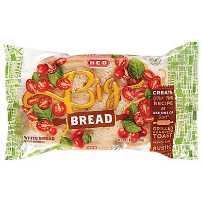 slide 1 of 1, H-E-B Select Ingredients Big Bread, 14.11 oz