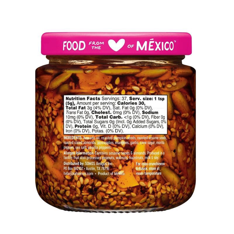 slide 5 of 5, Somos Mexican Chili Crisp Mango & Pineapple Salsa Macha 6.5 oz, 6.5 oz