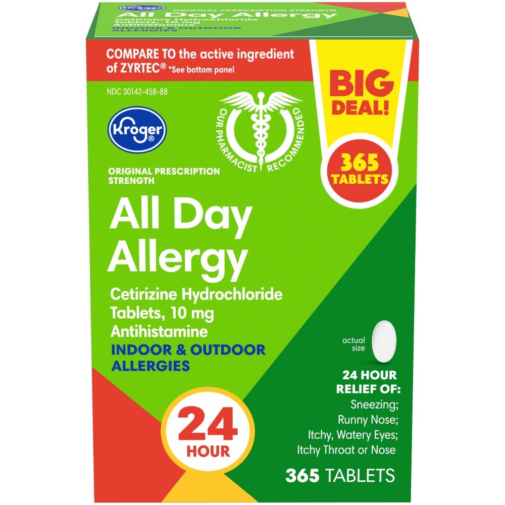 slide 1 of 1, Kroger All Day Allergy Tablets, 365 ct