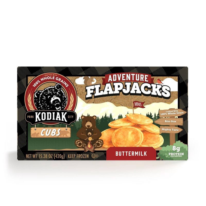 slide 1 of 4, Kodiak Cakes Kodiak Cubs Adventure Mini Frozen Flapjacks - 40ct/15.38oz, 40 ct, 15.38 oz