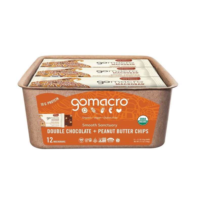 slide 3 of 9, GoMacro Double Chocolate + Peanut Butter Chips MacroBar - 1ct/ 2.3oz, 1 ct, 2.3 oz