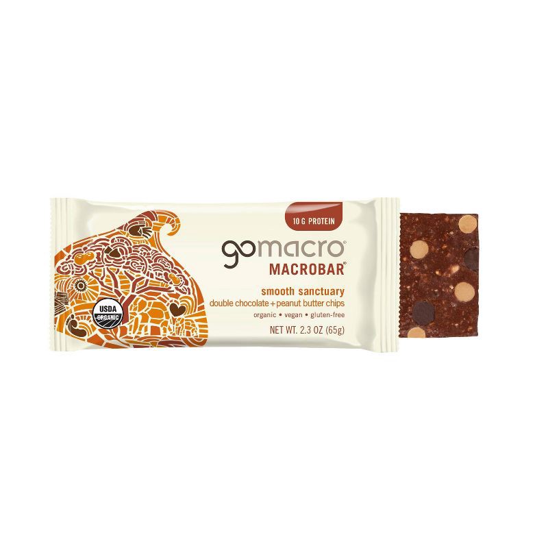 slide 6 of 9, GoMacro Double Chocolate + Peanut Butter Chips MacroBar - 1ct/ 2.3oz, 1 ct, 2.3 oz