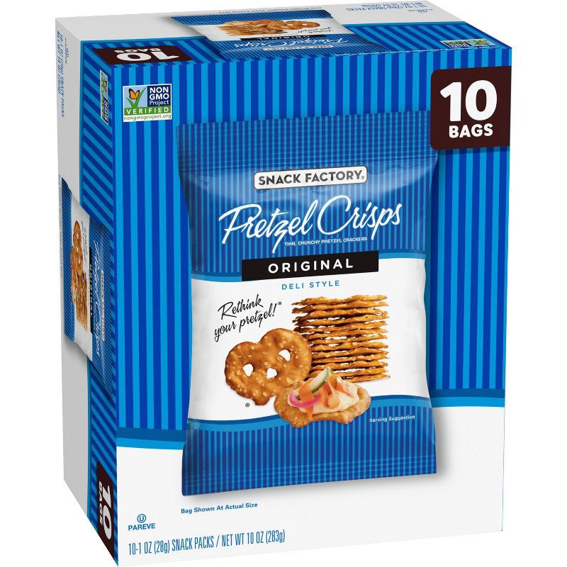 slide 5 of 6, Snack Factory Pretzel Crisps Original Snacks - 10oz/10ct, 10 ct; 10 oz