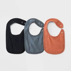 Baby 3pk Muslin Bib - Cloud Island Black