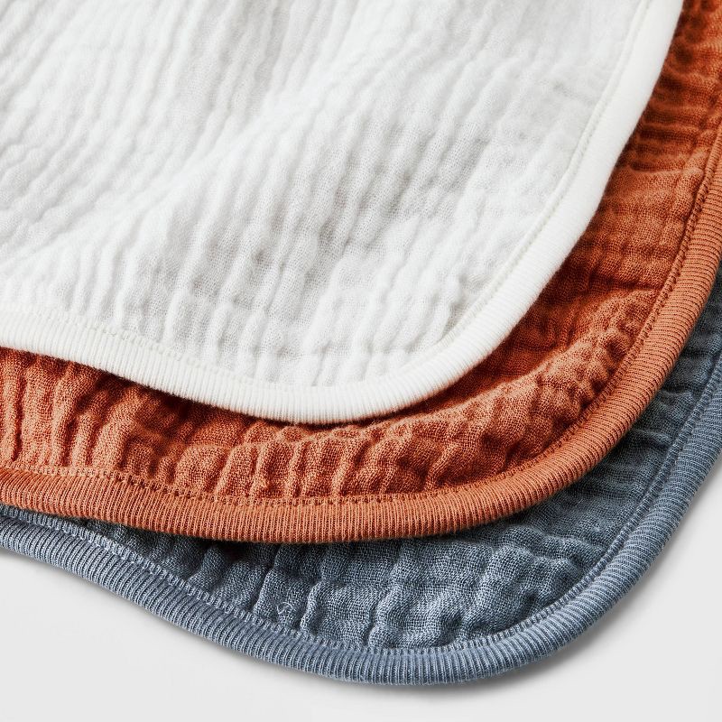slide 2 of 2, Baby 3pk Basic Muslin Burp Cloth - Cloud Island™ Orange, 3 ct