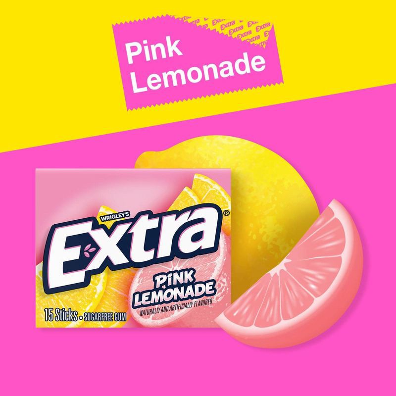 slide 3 of 9, Extra Pink Lemonade Sugar Free Gum Limited Edition Chewing Gum, 15 Sticks, 1 ct