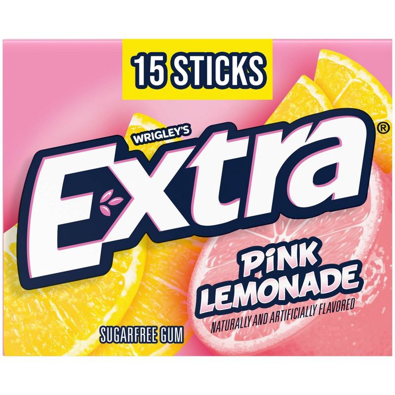 slide 1 of 9, Extra Pink Lemonade Sugar Free Gum Limited Edition Chewing Gum, 15 Sticks, 1 ct