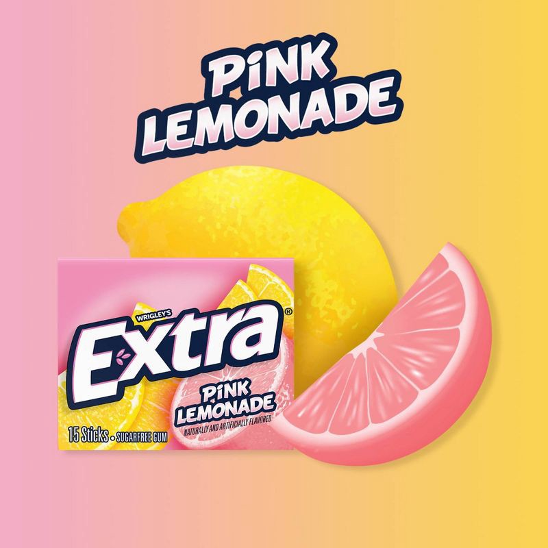 slide 4 of 9, Extra Pink Lemonade Sugar Free Gum Limited Edition Chewing Gum, 15 Sticks, 1 ct