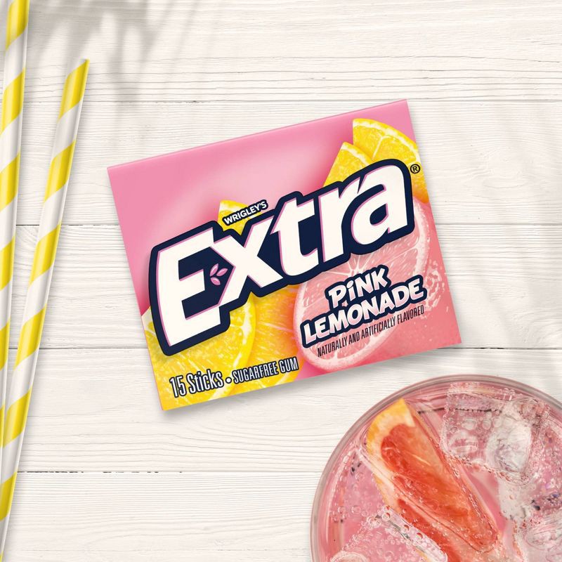 slide 5 of 9, Extra Pink Lemonade Sugar Free Gum Limited Edition Chewing Gum, 15 Sticks, 1 ct