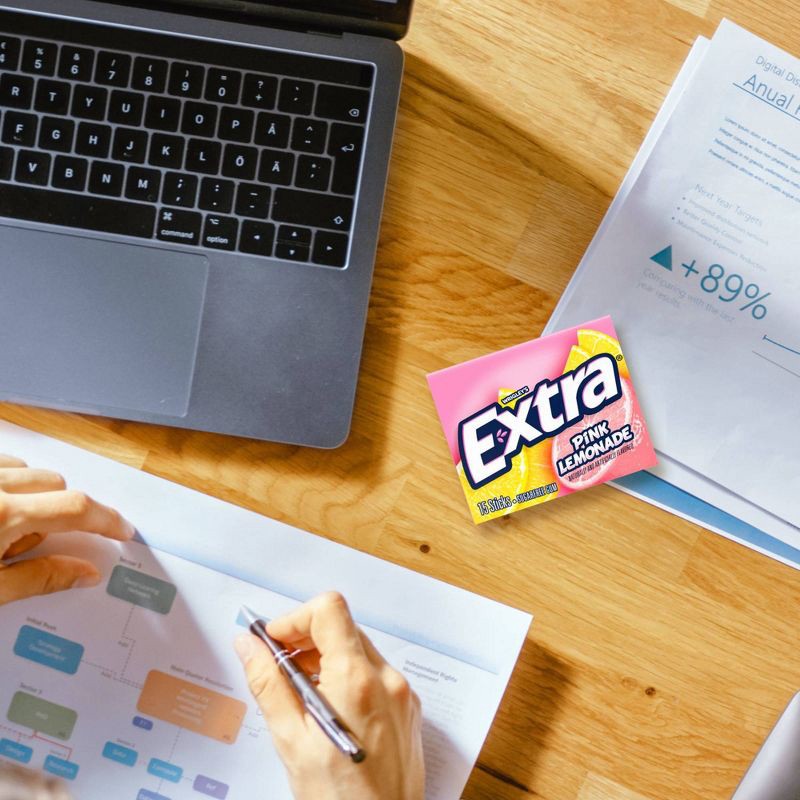 slide 7 of 9, Extra Pink Lemonade Sugar Free Gum Limited Edition Chewing Gum, 15 Sticks, 1 ct