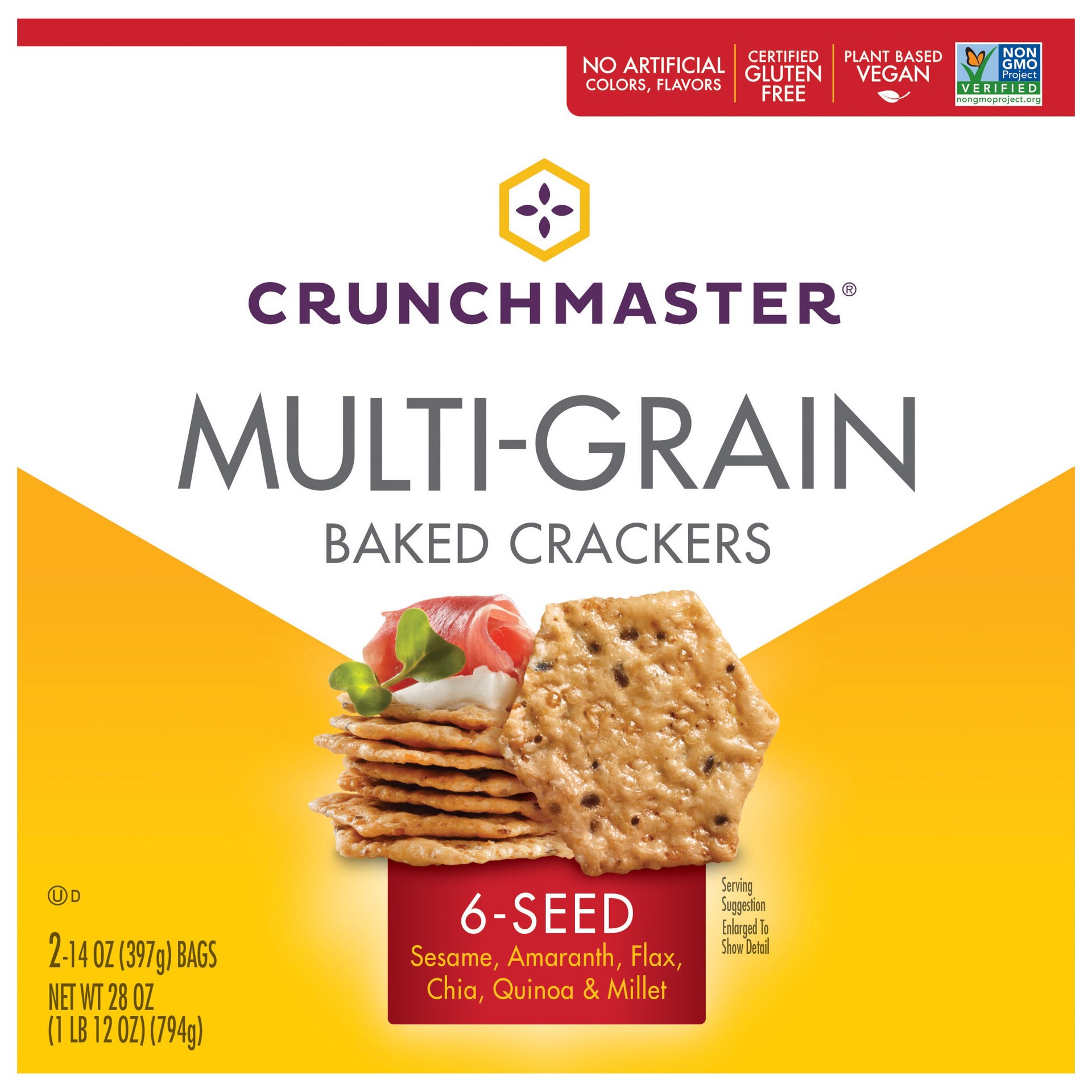 slide 1 of 2, Crunchmaster Multi-Grain Crackers, 28 oz, 