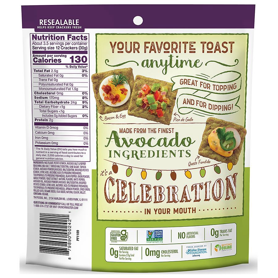 slide 2 of 2, Crunchmaster Avocado Toast Salt & Pepper, 3.54 oz