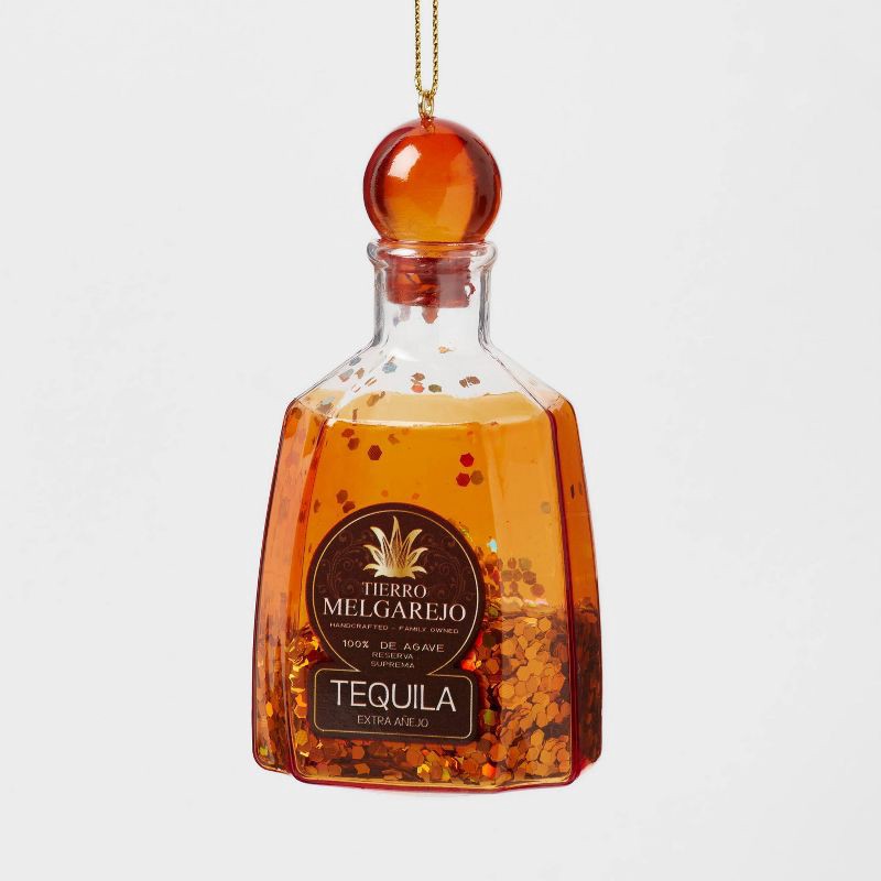slide 1 of 3, Glass Tequila Bottle Christmas Tree Ornament Orange - Wondershop™, 1 ct