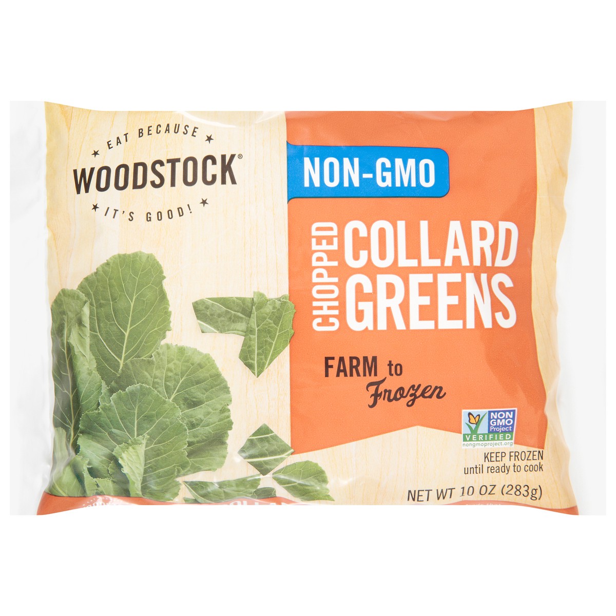 slide 1 of 9, Woodstock Chopped Collard Greens 10 oz, 10 oz