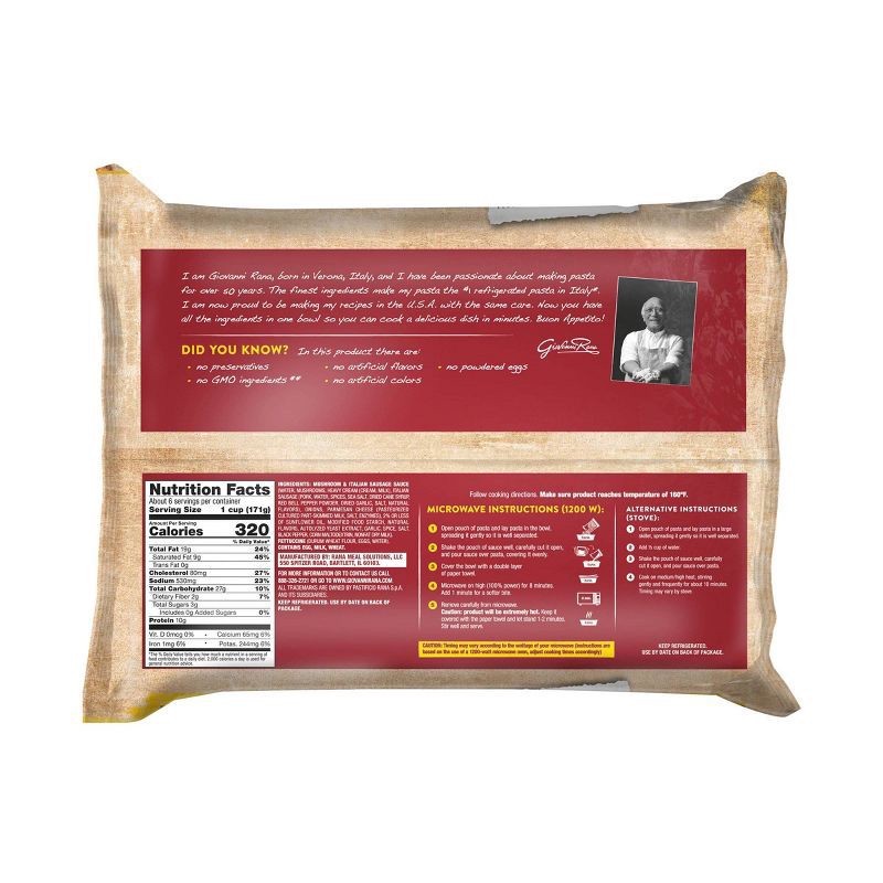 slide 3 of 5, Rana Fettuccine Sausage & Mushrooms Meal Kit - 38oz, 38 oz