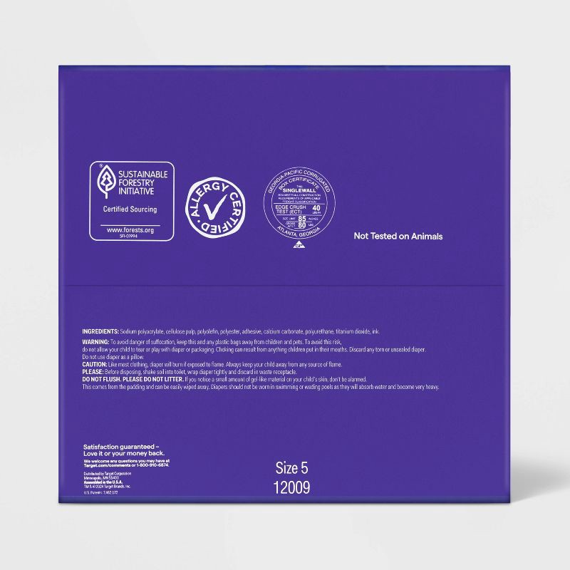 slide 5 of 9, Disposable Overnight Diapers - Size 5 - 50ct - up&up™, 5 x 50 ct