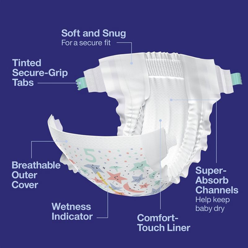 slide 6 of 9, Disposable Overnight Diapers - Size 5 - 50ct - up&up™, 5 x 50 ct