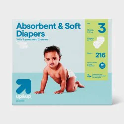 Disposable Diapers - Size 3 - 216ct - up&up™