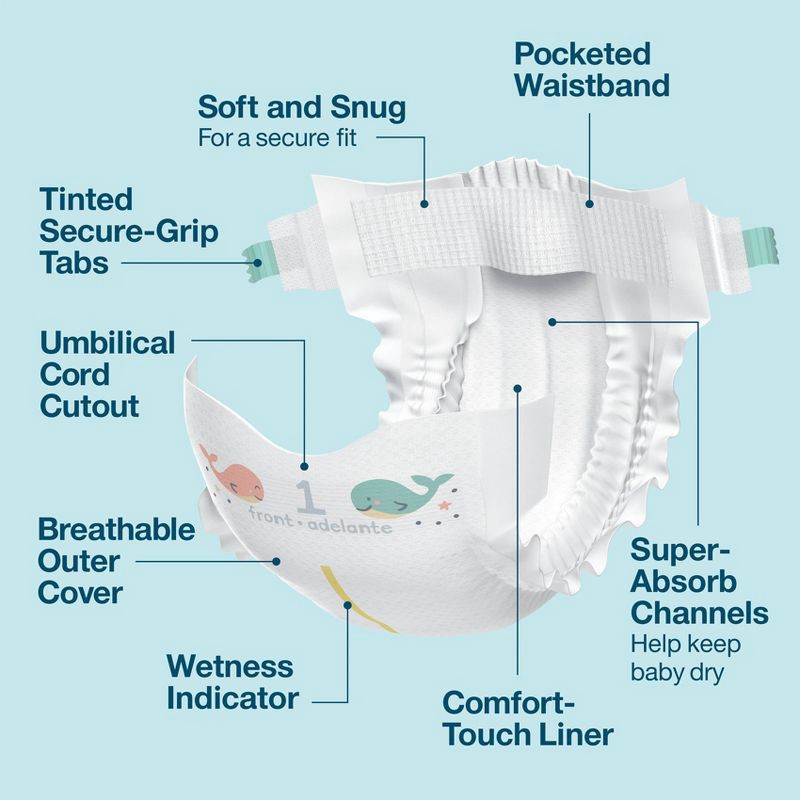 slide 6 of 7, Disposable Diapers - Size 1 - 35ct - up&up™, 35 ct