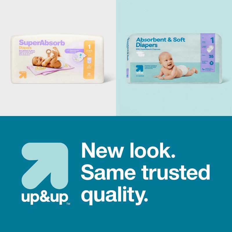 slide 7 of 7, Disposable Diapers - Size 1 - 35ct - up&up™, 35 ct