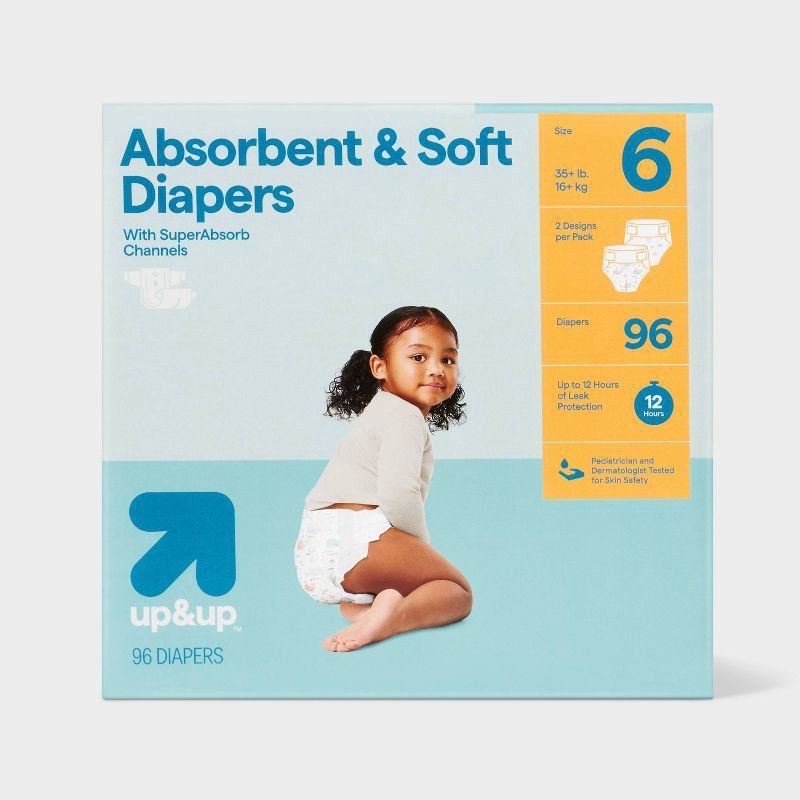 slide 1 of 9, Disposable Diapers - Size 6 - 96ct - up&up™, 6 x 96 ct