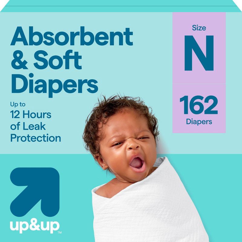 slide 1 of 11, Disposable Diapers - Newborn Size - 162ct - up&up™, 162 ct