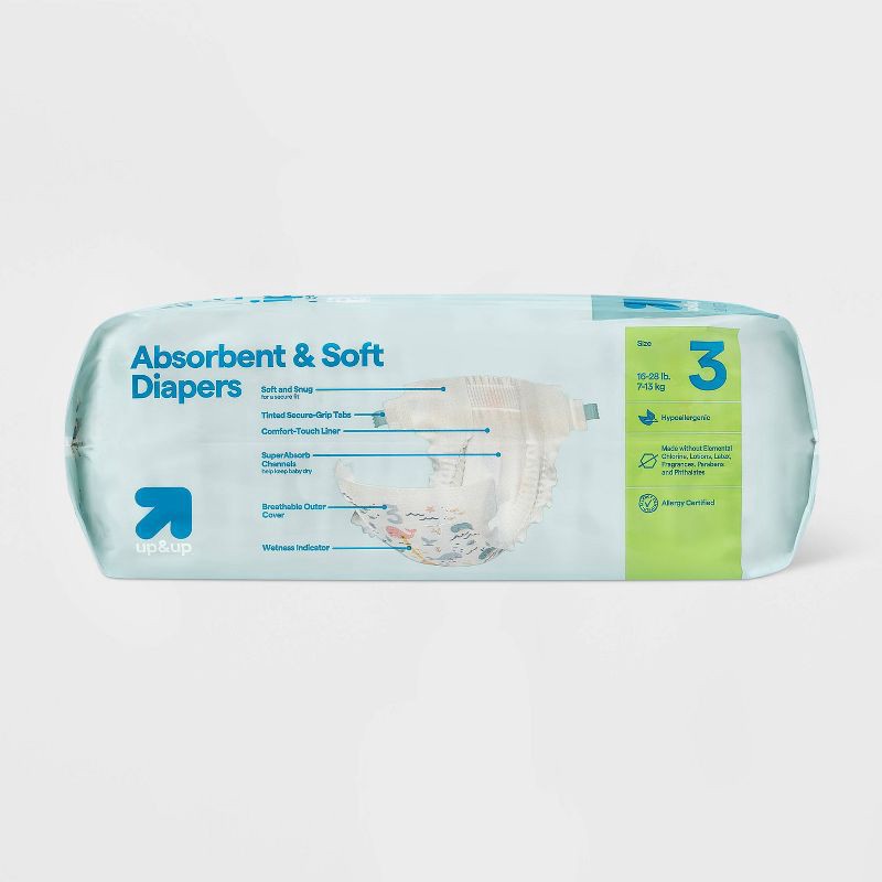 slide 6 of 9, Disposable Diapers - Size 3 - 31ct - up&up™, 3 x 31 ct