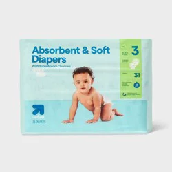 Disposable Diapers - Size 3 - 31ct - up&up™: 16 to 28 Lbs, Hypoallergenic, Wetness Indicator