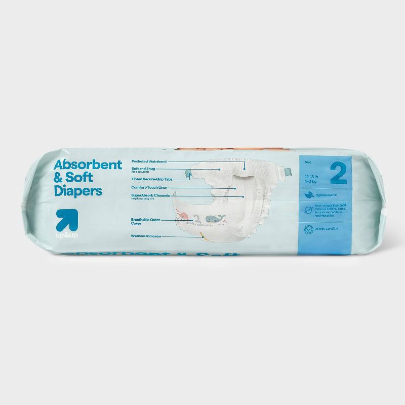 slide 6 of 9, Disposable Diapers - Size 2 - 34ct - up&up™, 2 x 34 ct