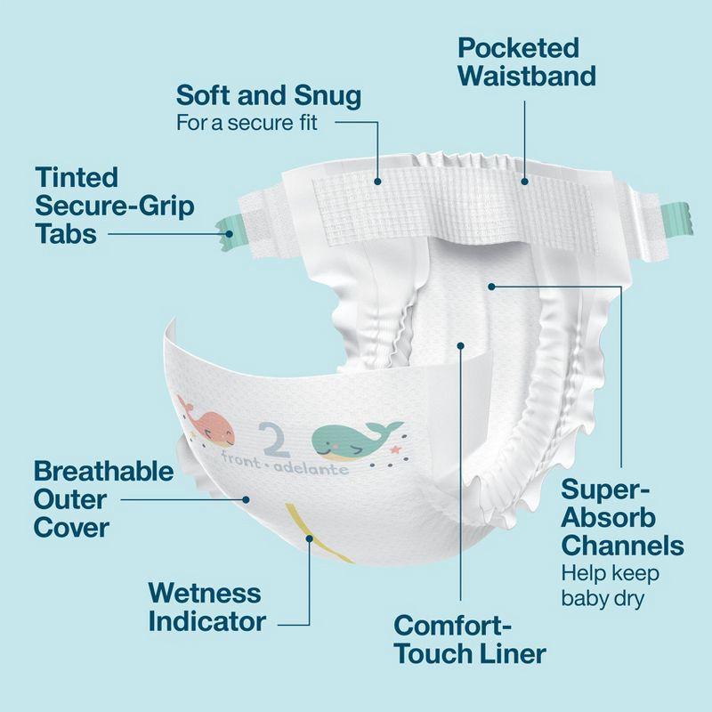 slide 4 of 9, Disposable Diapers - Size 2 - 34ct - up&up™, 2 x 34 ct