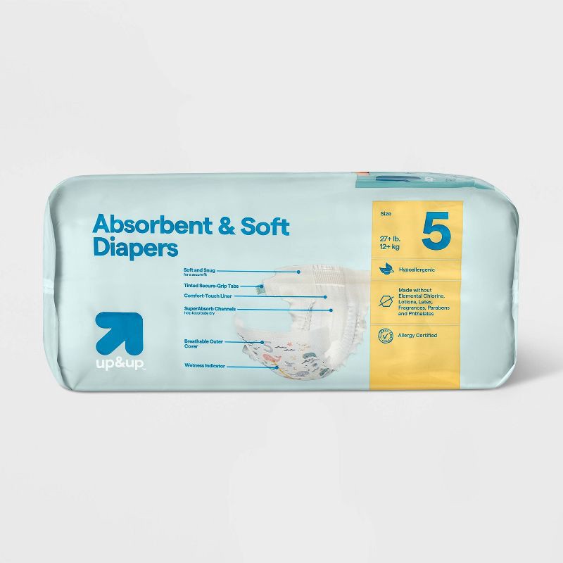 slide 6 of 9, Disposable Diapers - Size 5 - 24ct - up&up™, 5 pk; 24 ct