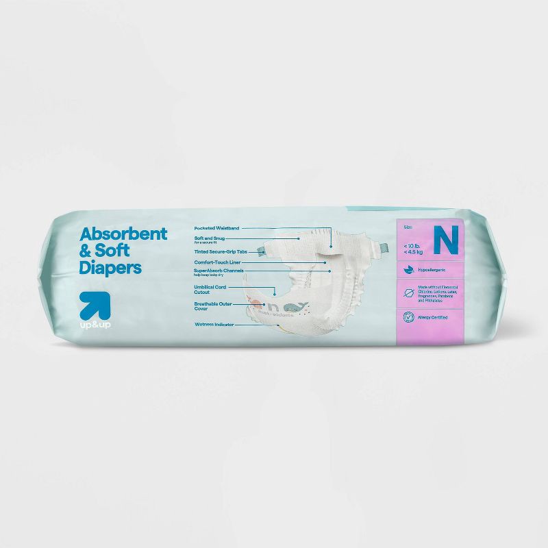 slide 6 of 9, Disposable Diapers - Newborn Size - 34ct - up&up™, 34 ct