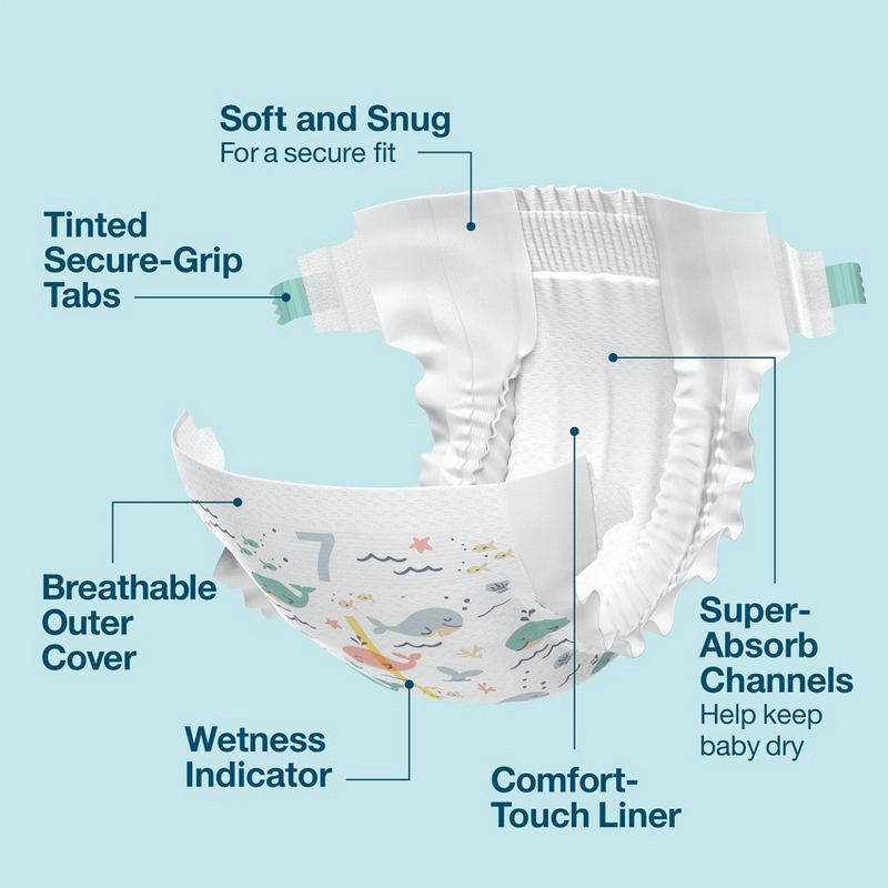 slide 4 of 9, Disposable Diapers - Size 7 - 112ct - up&up™, 7 x 112 ct