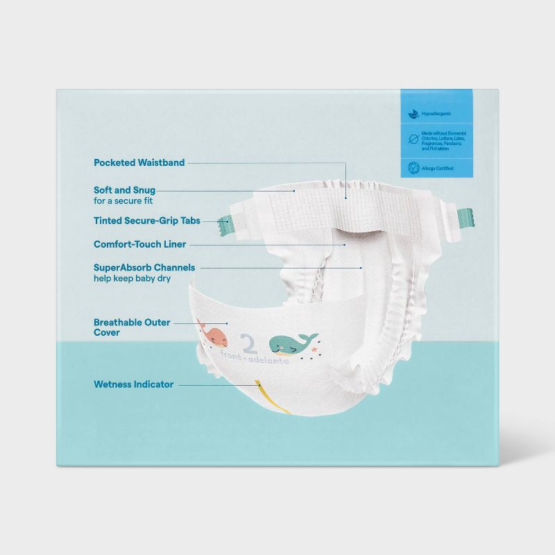 slide 6 of 9, Disposable Diapers - Size 2 - 162ct - up&up™, 2 x 162 ct