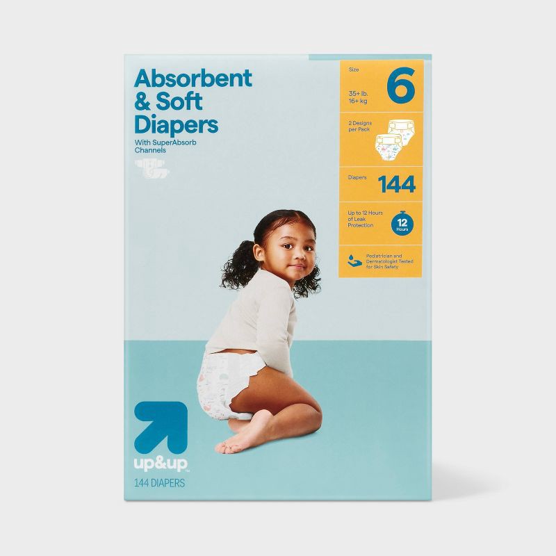 slide 1 of 9, Disposable Diapers - Size 6 - 144ct - up&up™, 6 x 144 ct